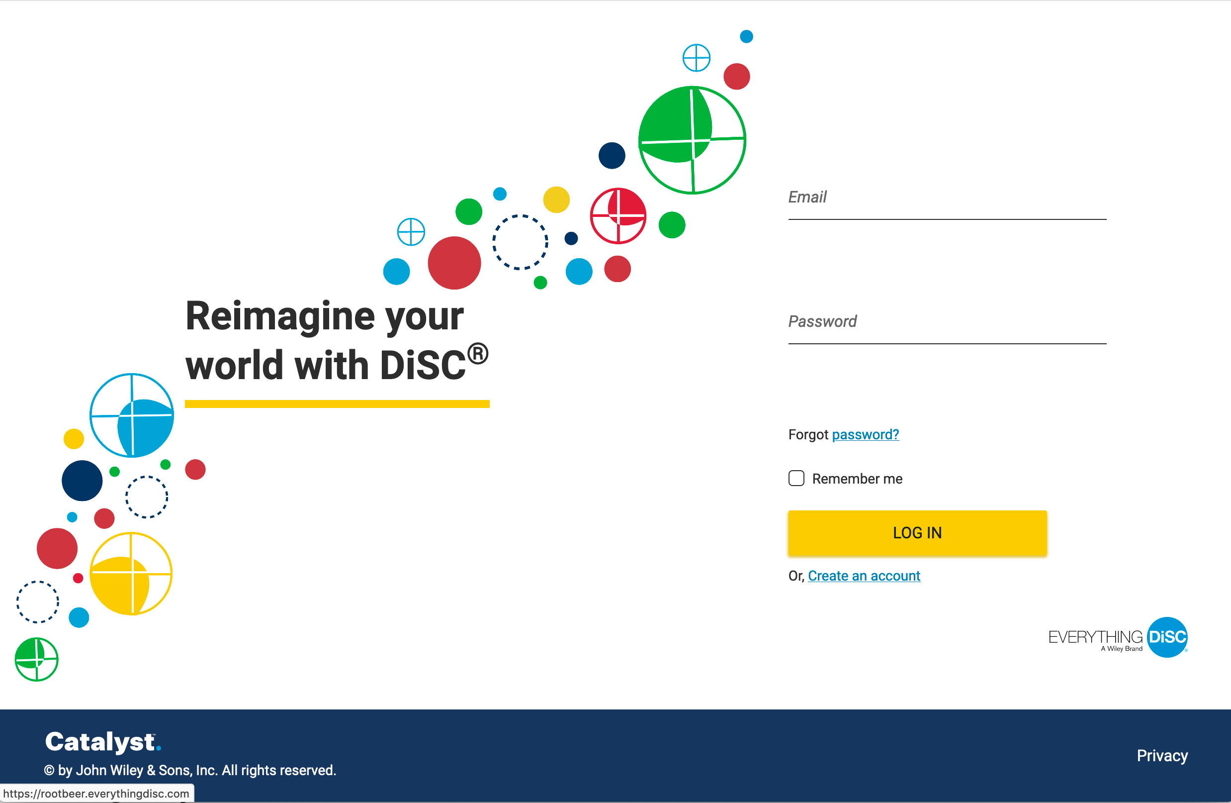 Catalyst_SignIn Catalyst login screen disc partners