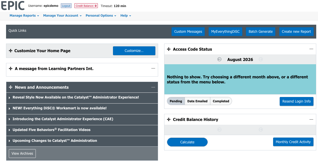 EPIC Admin Account Everything DiSC